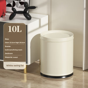 9L/10L/12Lswing lid trash canmetal double layer trash bin for  bathroombedroomliving roomkitchenoffice