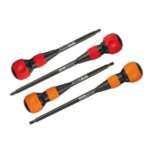 VESSEL 225 JIS Insulated Ball Grip Screwdriver with Shaft Cover Slotted (Made in Japan)