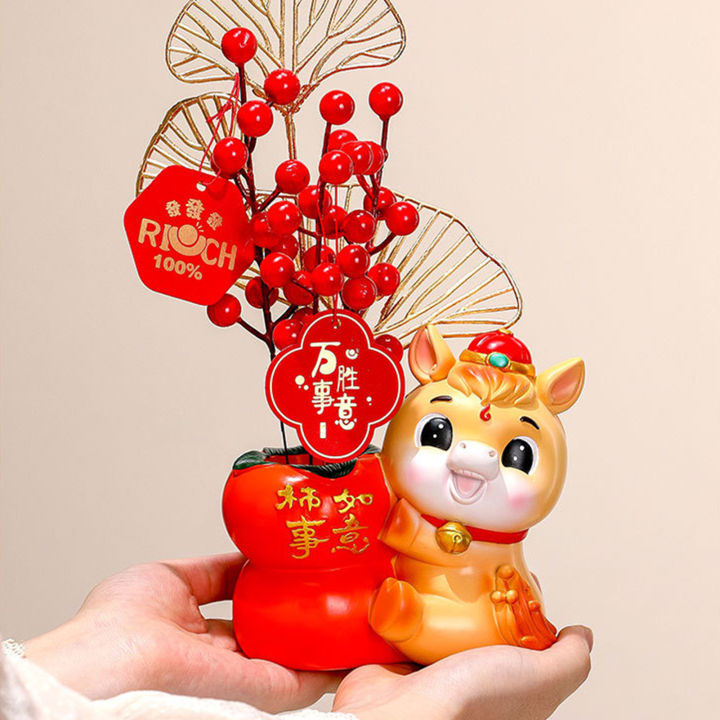[EnidJuli] 2026 CNY Ornaments Zodiac Ma Facai Fruit,Entrance Home ...