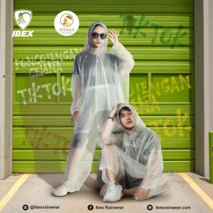 RMH Jas Hujan Dewasa Ponco Lengan Transparan Stylish Tiktok Ibex