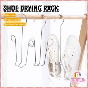 Biblio【Ready in Stock】 Stainless Steel Shoes Drying Hanger Shoes Drying Rack Hanging Shoe Organizer Space Saving 1Pc