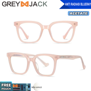 Grey Jack Kacamata Antiradiasi Blueray Acetate Bentuk Kotak Oversized Bisa Minus Antiradiasi Blueray Photocromic Bluecromic PS 8804