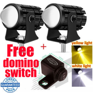 【24H Ship】2PCS Mini Driving Light White+Yellow Pair With Free Domino 3Way Switch High quality