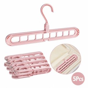 5Pcs Folding Clothes Hanger Magic Clothes Hanger For Travel Garment Portable Storage Hang