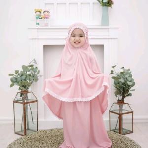 Mukena Anak Perempuam Variasi Pita Bondu Renda Usia 1-10 Tahun Terbaru