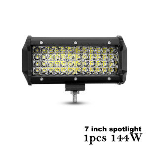 (Dikirim Dari Jakarta)7 Inch Lampu Tembak Sorot 48 Mata Led CWL 144 Watt 12 Volt /24 Volt Mobil Motor Lampu Warna Putih