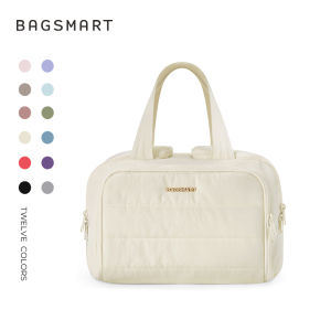 BAGSMART Puffy Cosmetic Makeup Bag Wet and Dry Separation Toiletry Bag Lightweight Makeup Organizer