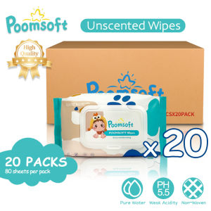 POOMSOFT Non Alcohol Small Baby Wet Wipes/Wet Tissue - 20Packs/1600Pcs