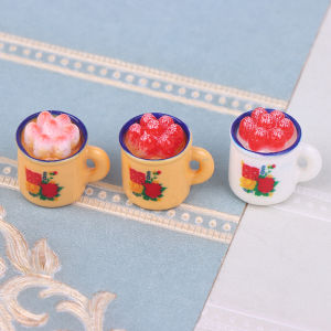 QUANSEN 5pcs Dollhouse Miniature Food Play Scene Decoration Mini Cup Cake Enamel Basin Doll Accessories Toy