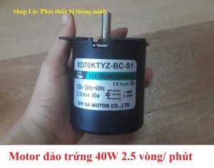 Motor máy ấp trứng 40W 2.5 vòng 220V giảm tốc đảo chiều MT40W phụ kiện máy ấp trứng