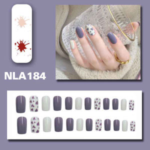 Kuku Palsu 3D 1 Set 24 Pcs LECCA Nails Gratis Lem Fake Nails Motif Lucu Aksesoris Wanita NLA