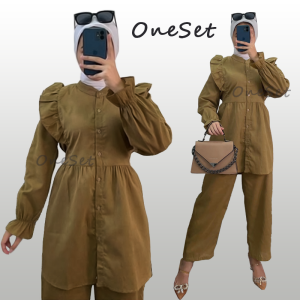 Setelan Tunik Oneset Wanita Muslimah Bahan Katun Supernova Ukuran All Size Jumbo Busui Friendly