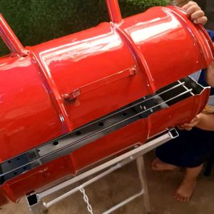 เตาถ่าน อบ 30 ลิตร มีฝาหูจับช่องควัน เตาปิ้งย่างปิคนิค งานดีไซน์สีบอน ถูกที่สุด พร้อมส่ง เตาถัง