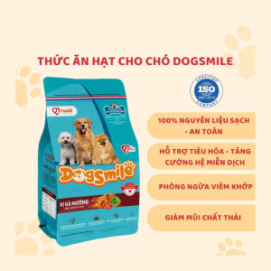 Hạt DogSmile 2kg thức ăn hạt cho chó con và chó trưởng thành Bò Gà Sữa Hạt cún dog smile