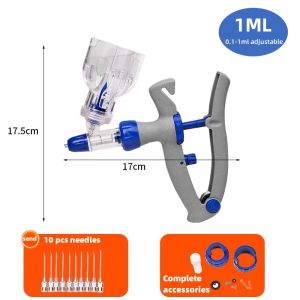 Automatic Veterinary Continuous Syringe for Pigs Animal Adjustable Vaccine Injection Equipment