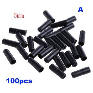 BLACKON 100 chiếc Xe đạp leo núi Xe đạp Nhà ở Ferrules Crimps Phụ kiện đi xe đạp Cùi đề xe đạp Nắp dòng Shifter Nắp dây phanh Bao cuối dây Mũ cáp