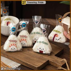 [Towering Pride] 50 100Pcs Lovely Cartoon Triangle Rice Ball Packing Bag Seaweed Onigiri Sushi Bento Making Mold Bento Accessories Sushi Bags