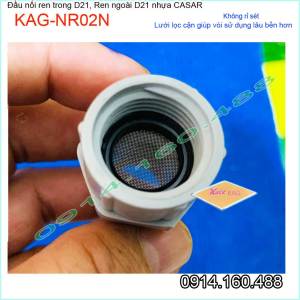 Nối nen trong ren ngoài D21 KAG-NR11 Casar nhựa 100% không gỉ séc dủng vùng nước phèn vùng biển