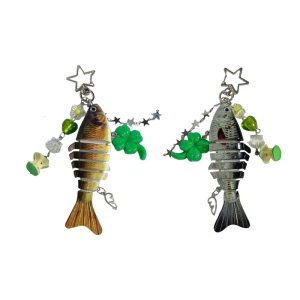 Multicolor Fishing Inspired Keychain Ergonomic Resin Construction Portable Everyday Carry Item Imitation Fish Keychain