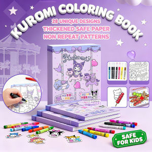Cartoon Coloring Book for Kids Girls Quiet Book Drawing Painting Set Decompress Stress Relief Toys