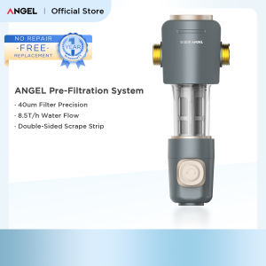 ANGEL Water Pre Filter System Whole House Prefilter Reusable Spin Down Sediment Water Filter Central Purifier Siphon Backwash Strainer 40micron 316 Stainless Steel Mesh