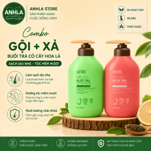 Dầu Gội Bưởi Trà Cỏ Cây Hoa Lá Chai 500gram Giảm Rụng Mọc Tóc Sạch Da Đầu