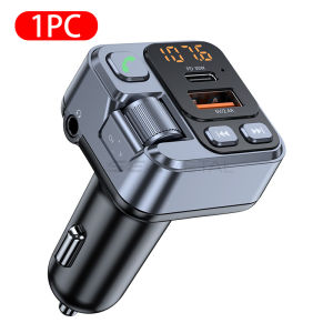 AUTO-MECHANIST Car MP3 Player Bluetooth 5.1 FM Transmitter AUX PD 30W Fast Charge CNC LED Display Screen