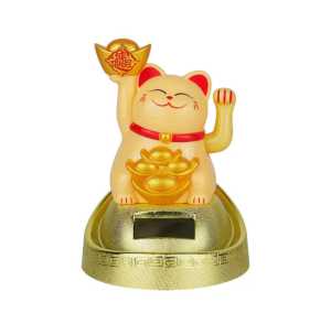 KUCING HOKI SOLAR / MANEKO NEKI KUCING REJEKI / LUCKY CAT 11cm