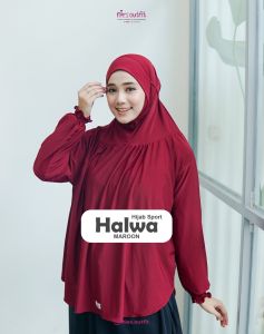 New Arrival Halwa Hijab Sport Instant Lengan Bergo Jersey Premium