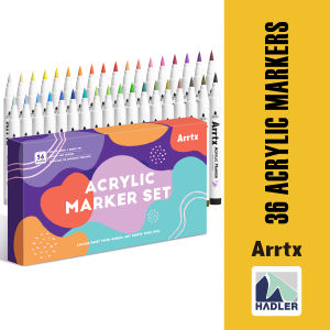 Arrtx 36 Colors Acrylic Brush Paint Pens