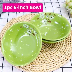 Japanese Fashion Floral Design Plates Break-resistant Melamine Dinner Dishes Fruit Veggie Salad Dessert Pasta Tableware Bowl Lightweight Dishwasher Safe