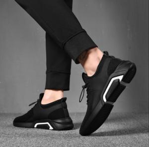 Sepatu Sneakers Pria Import Sepatu Sekolah Sepatu Kuliah Sepatu Santai-BLACK