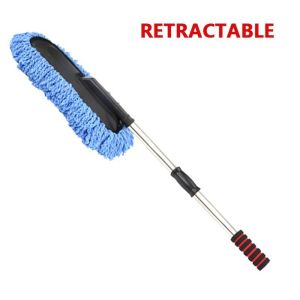 2PCS Car Duster Brush Set Sweeping Wax Mop Microfiber Telescoping Brush Cleaning Tools Supplies