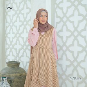 Gamis Wanita Set Outer Baju Gamis Busui Friendly Terbaru Dress Wanita Kekinian Varsha by ZNR Muslimah