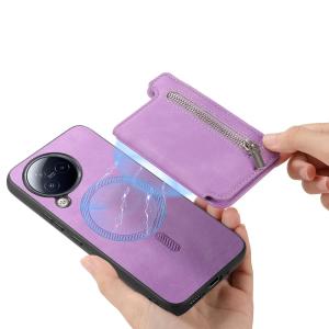 2 in 1 Removable Zipper Cards Solt Magnetic Leather Wallet Case For Xiaomi Redmi Note 13 Pro Plus 12 13T POCO X6 14 Ultra Cover
