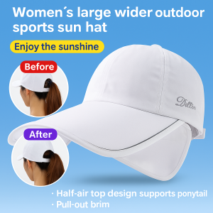 Bigger and Wider Sun Hat High Stability Semi-hollow Top Ponytail Cool and Comfortable