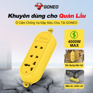 Ổ Cắm Điện GONEO Chống Cháy Chống Va Đập Công Suất Lớn 16A/4000W 3 Cổng Chất Liệu PP Cao Cấp - Dành Cho Công Trình