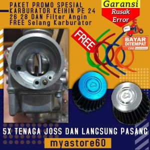 Paket Lebaran Terbatas Karburator Karbu KEIHIN PE 24 PE 26 PE 28 Carbu Karbulator Carburator PE24 PE26 PE28 Plus Free Gratis Saringan Filter Udara Karbu Pe Free Selang Bensin