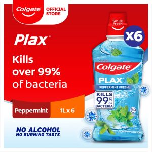 Colgate Plax Freshmint / Peppermint /Assorted Mouthwash 1L [Bundle Of 6] Value Deal Mouthwash For Everyday Oral Care And Fresher Breath