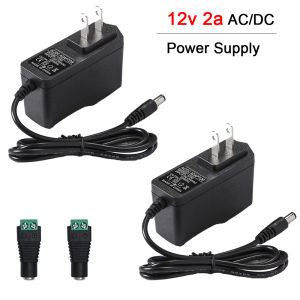 12 V 2A AC/DC cung cấp điện với 2 lời khuyên 12 Volts Bộ chuyển đổi điện xoay chiều cho dải đèn LED Camera CCTV bộ định tuyến không dây màn hình GPS webcam