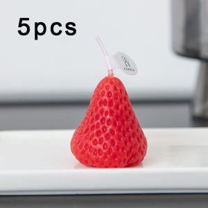 🔥Wishwa👍 1/5Pcs Cute Strawberry Fragrant Candle Birthday Cake Decoration Souvenir Home Deco Candle Dessert Baking Decoration with Handmade Gift Aromatherapy Home Decoratio