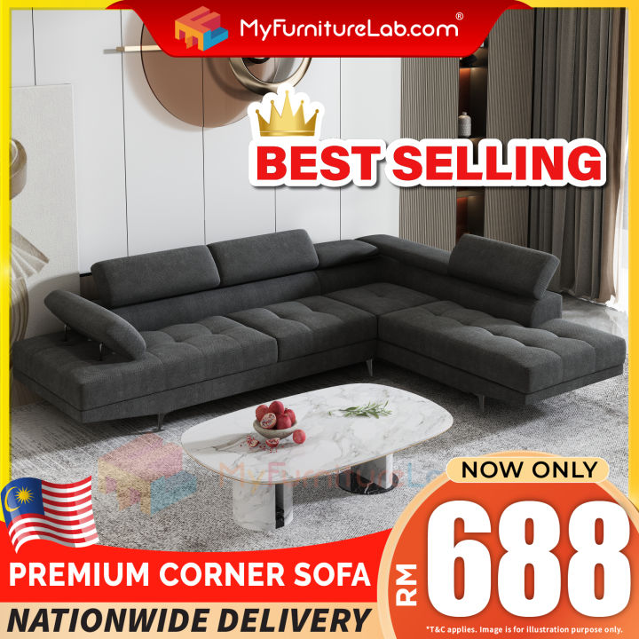 【PRE-ORDER,DELIVER 25/2/26】𝐌𝐘𝐅𝐔𝐑𝐍𝐈𝐓𝐔𝐑𝐄𝐋𝐀𝐁®: MONROE L Shape Sofa Murah ...