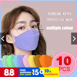 KF94  /10pcs Pack KF94 3D Fish Mouth Face Mask Disposable Earloop 10PCS 4ply Korea Design (Non-Medical