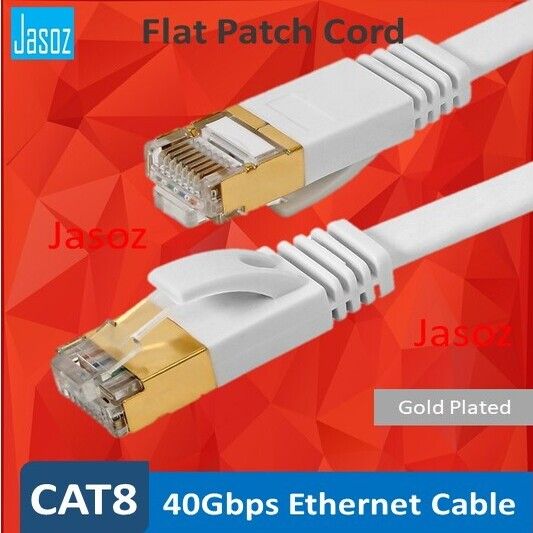 FLAT 40G CAT8 Network LAN Cable RJ45 Gold Plated Patch Cord CAT8 Lazada