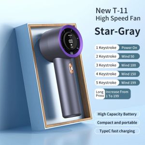 Portable Super High Speed Power Turbo ​​Fan 199 levels High Speed USB Rechargeable Handheld Mini Mobile Fan Kipas Kecil Cooling