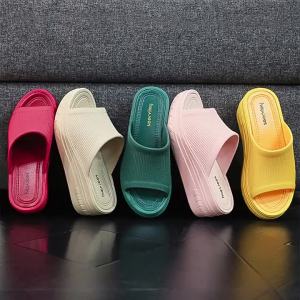 [Free Shipping] Plastic High-Heeled Slippers For Summer Casual Wear WomenS Height-Increasing Waterproof And Non-Slip Beach Sandals Thick-Soled Bathroom Slippers