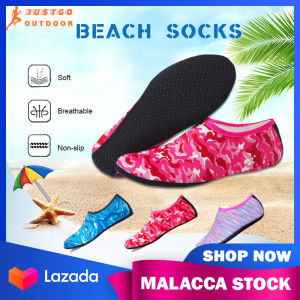 XS-XXL Men Women Beach Outdoor Quick-Dry Walking Non-Slip Camouflage Striped Ultra Light Water Socks Aqua Shoes Swimming Diving Socks Surfing Shoes