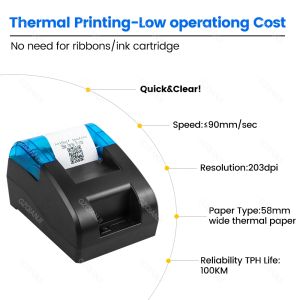 58mm Thermal Receipt Printer & plug-and-play 1D/2D Scanner Bluetooth USB connection
