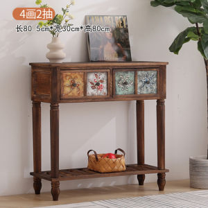 Porch Console Table Long Table Entrance Hallway Console Table Hallway Console Table Side Console Table American Solid Wood Home Entrance Cabinet Hallway R 玄关桌
