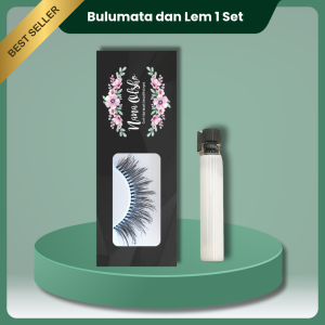 Bulu Mata Palsu 3D Natural dan Lem 1 Set | Ringan dan Lentik | 747 M 3D